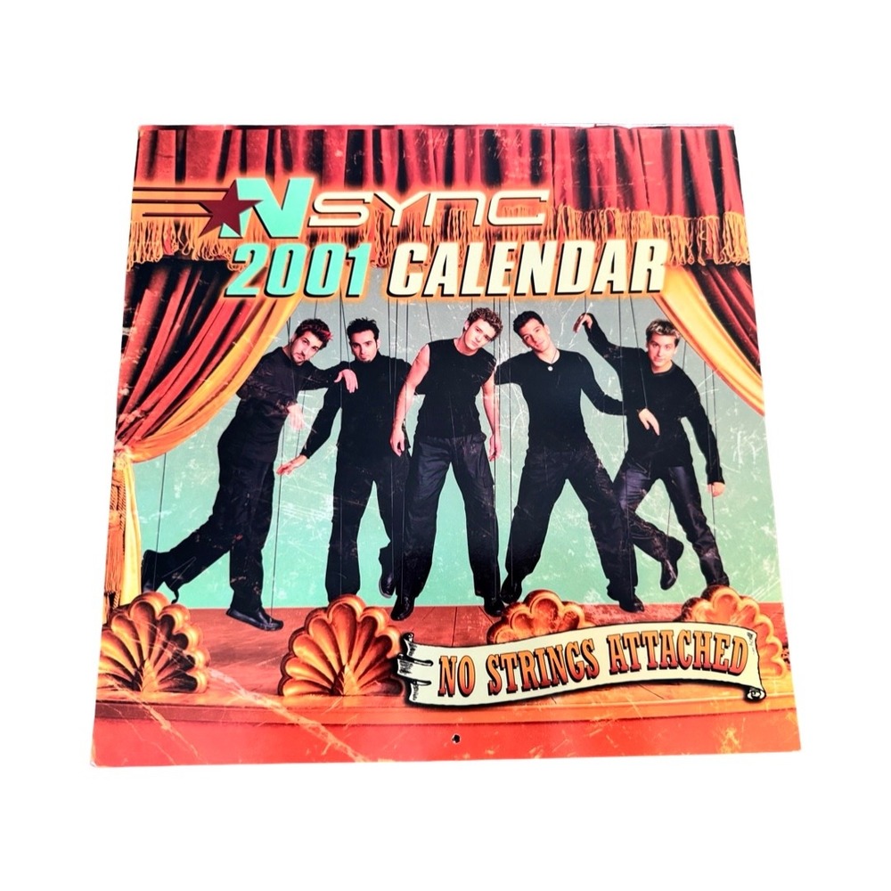 Vintage NSYNC 2001 Wall Calendar No Strings‎ Attached Winterland Boy Band Y2K